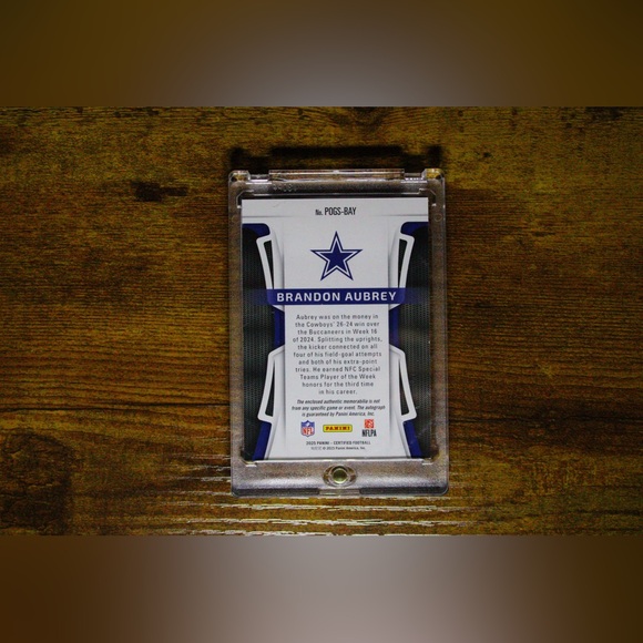 2025 Panini Certified Brandon Aubrey Cowboys Piece of the Game Autograph - Picture 2 of 2